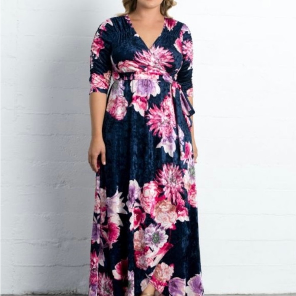 Kiyonna Cara Velvet Wrap Dress